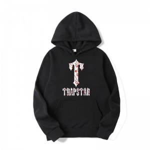 Trapstar Anime T-Flowers Pattern Hættetrøje Herre Sort Danmark | LD08-960