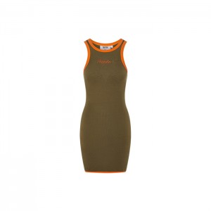 Trapstar Contrast Racer Kjole Dame Khaki Orange Danmark | ST50-588