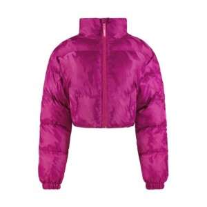 Trapstar Cropped T Jacquard Puffer Jakker Dame Fuchsia Lyserød Danmark | EU59-103