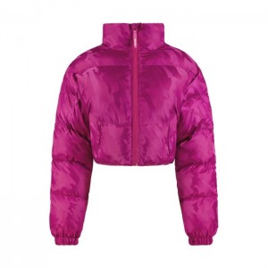 Trapstar Cropped T Jacquard Puffer Overtøj Herre Fuchsia Lyserød Danmark | CB43-907