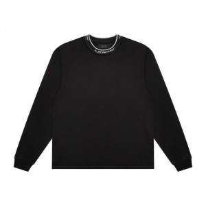 Trapstar Hyperdrive Collar LS Top T Shirts Herre Sort Hvide Danmark | AT54-401