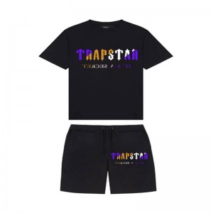 Trapstar Irongate Arch Chenille Set Shorts Herre Sort Danmark | WZ32-987