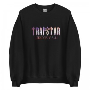 Trapstar It’s A Secret Funny Galaxy Sweatshirts Herre Sort Danmark | BV29-315
