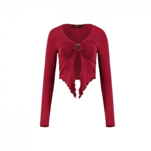 Trapstar Long Sleeve Wing Hem Bralette Top Dame Rød Danmark | HM01-954