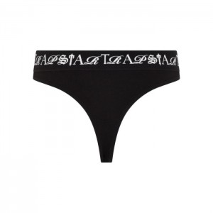Trapstar Script Thong Shorts Dame Sort Hvide Danmark | VQ91-992