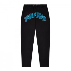 Trapstar Wildcard Jogging Bottoms Bukser Herre Sort Turkis Danmark | SI78-912
