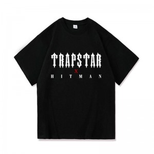 Trapstar X Hitman T Shirts Herre Sort Danmark | JB83-197
